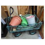 Metal Wagon w/Contents(38x20x22"H)-Planters,