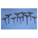 6 Husky T-Handle Hex Keys(Like New)-various sizes
