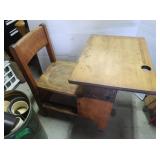 Vintage Wooden School Desk 22x30 1/2x24 1/2"H