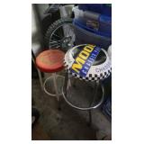2 Metal Stools, 20" & 28"H