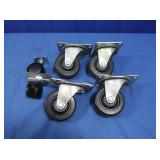 Set of 4 3" Casters w/Rubber Tread Wheels