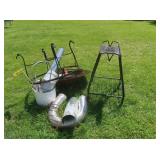 Fire Pit,Metal Stand on Wheels,Dryer Vent