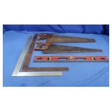 Levels, Hand Saw, Squares &more
