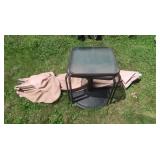 Patio Umbrella,2 Stands&2 Patio Tables-16x16x17"