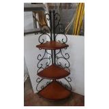 Metal/Wood Corner Shelf/Plant HOlder-19x13x45"H