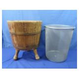 Wooden Barrel Type Trash Can,Wire Trash Can