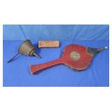 Vintage Bellows,Vintage Metal Funnel,Antique Jim