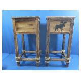 2 Wooden Storage Stands, Outdoor Decorated,