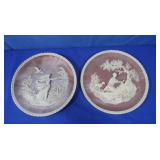 2 Vintge Incolay Collector Plates