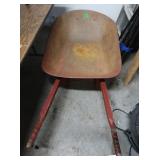 Vintage 25x33" Metal Wheeled,Wooden Handled