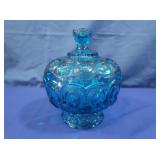LE Smith Vintage Moon&Stars Glass Blue Candy