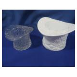 Fenton Milk Glass Top Hat,Pressed Glass Hagt