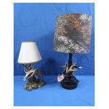 2 Small Wildlife Themed Lamps w/Shades