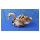Imperial Glass Swirled Carmel Slag Glass Swan