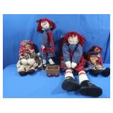 4 Folk Style Cloth Dolls