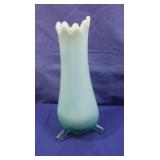 Vintage Rare Opalescent Tri-legged  Swung Vase-8"H