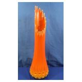 Vintage L.E. Smith Bittersweet Orange Swung Glass
