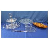 Cake Serving Dish,2 Tier Glass Server
