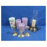 5 Battery Powered Candles & 3 Candle Holders