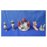 Ceramic Cardinal Candle Holdr,Metal