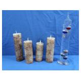 4 Battery Operated Candles & 11" Galileo