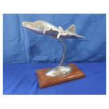 Polished Aluminum Plane Art Deco Style Display