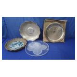 Silver plated Platter,Alum Dish,Glass Plate