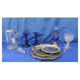 Oil Lamp,Glass Candle Holders,Stein,Silver-plated