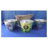 Vintage Coal Bucket,3 Galvanized Rolling Rock