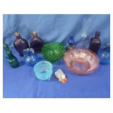 Colored Glassware,Hobnial,Crackled,Pressed