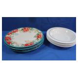 4 Anchor Hocking China Bowls&4 Pioneer Plates