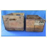 2 Vintage Wooden Boxes,Pfresske Model Farms B&W