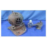 Miniature Dive Helmet,Vintage Dbl Wick Oil Lamp