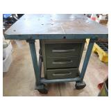 Metal Work Table on Wheels-36"sq.35"H