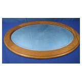 Oval Wood Framed Wall Mirror