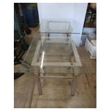2 Metal Table Stands w/Glass