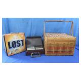 Vintage Wicker Picnic Basket,NIB "Lost" the