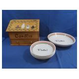 Pasta Serving Bowl inc. 4 Set Pasta Plates & 2