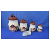 Vintage Mushroom Canister Set w/Lids(Japan)