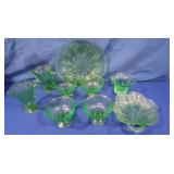 Vintage Anchor Hocking Green Depression Glass