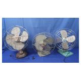 3 Vintage Elec Fans,(2 working, 1 does not work)