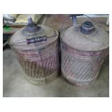 2 Vintage Metal Fuel Cans