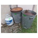 BlueRhino Propane Tank(full),2 Galvanized Cans,1