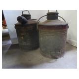 2 Vintage Metal Fuel Cans