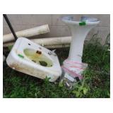 Antique Porcelain Pedestal Sink w/Parts #117