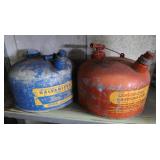 2 Metal Fuel Cans w/Caps