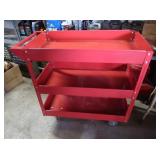 Red Metal 3-tiered Cart w/Push