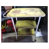 Vintage YEllow Metal Cart w/Push Bar-26x16x32'