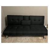 Black Futon-Like New 66"Lx37"W unfolded into Bed