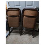 4 Padded Metal Folding Chairs